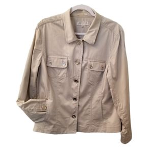 Jones NY tan stretch twill jacket! Sz XXL
